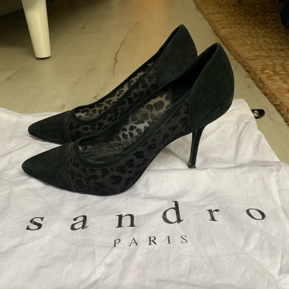 Sandro Pumps with sheer leopard detailing